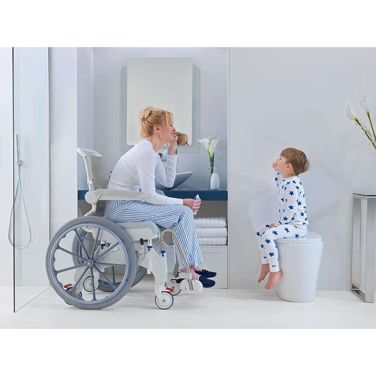 Aquatec Ocean Ergo Self Propel Shower Commode Chair - Image 2