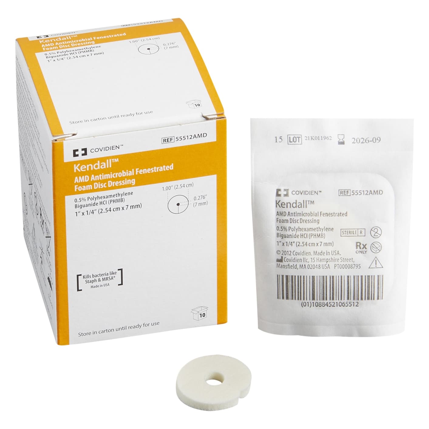 Kendall AMD Antimicrobial Foam Discs, 1 Inch Diameter - Image 2