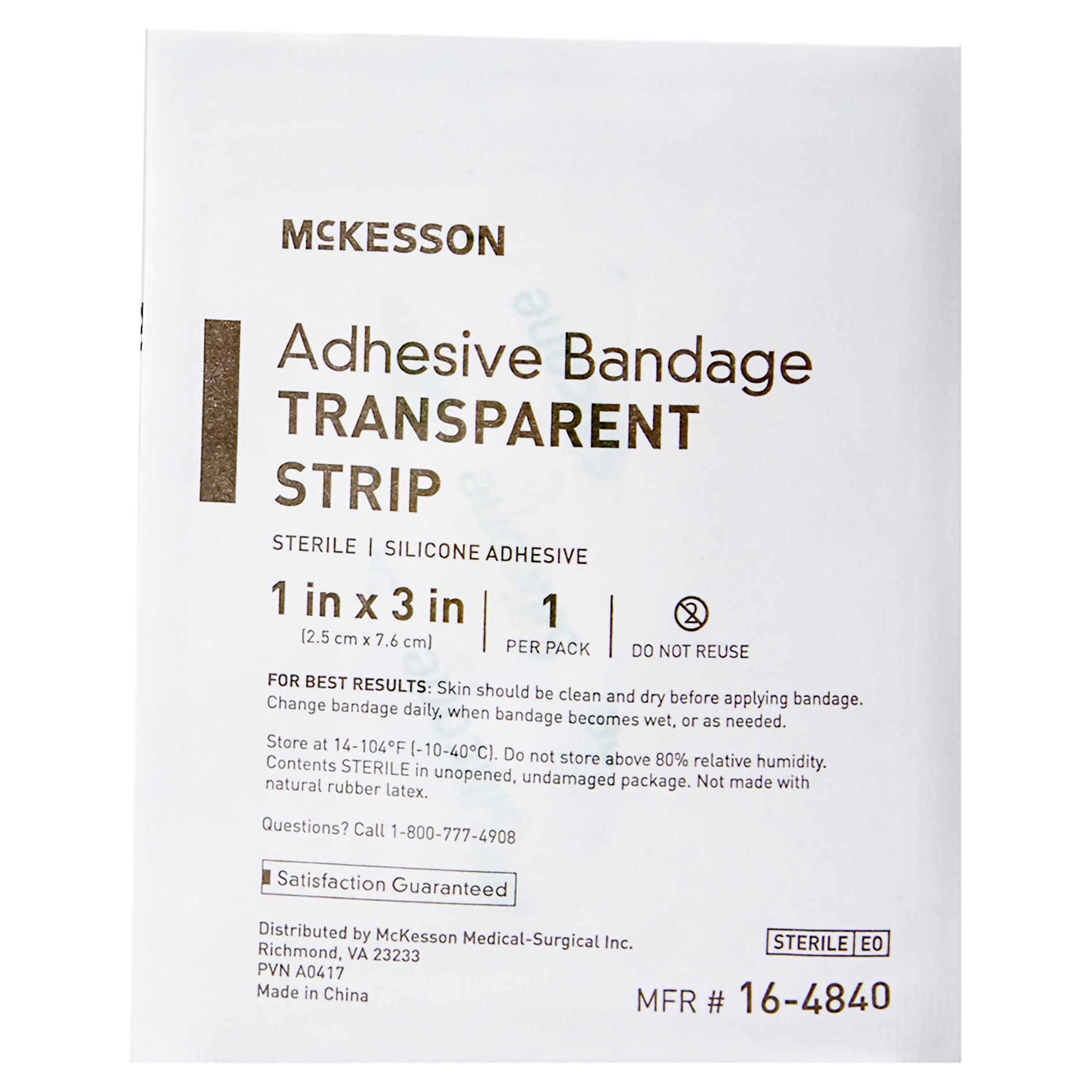 McKesson Adhesive Strip Sheer 1 x 3 Inch Rectangle Sterile - Image 2