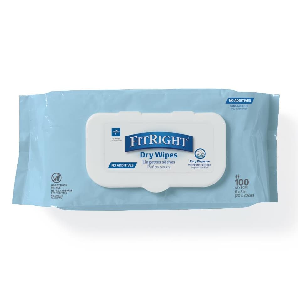 FitRight UltraSoft Dry Personal Wipes, 8 x 8 Inch - Image 6