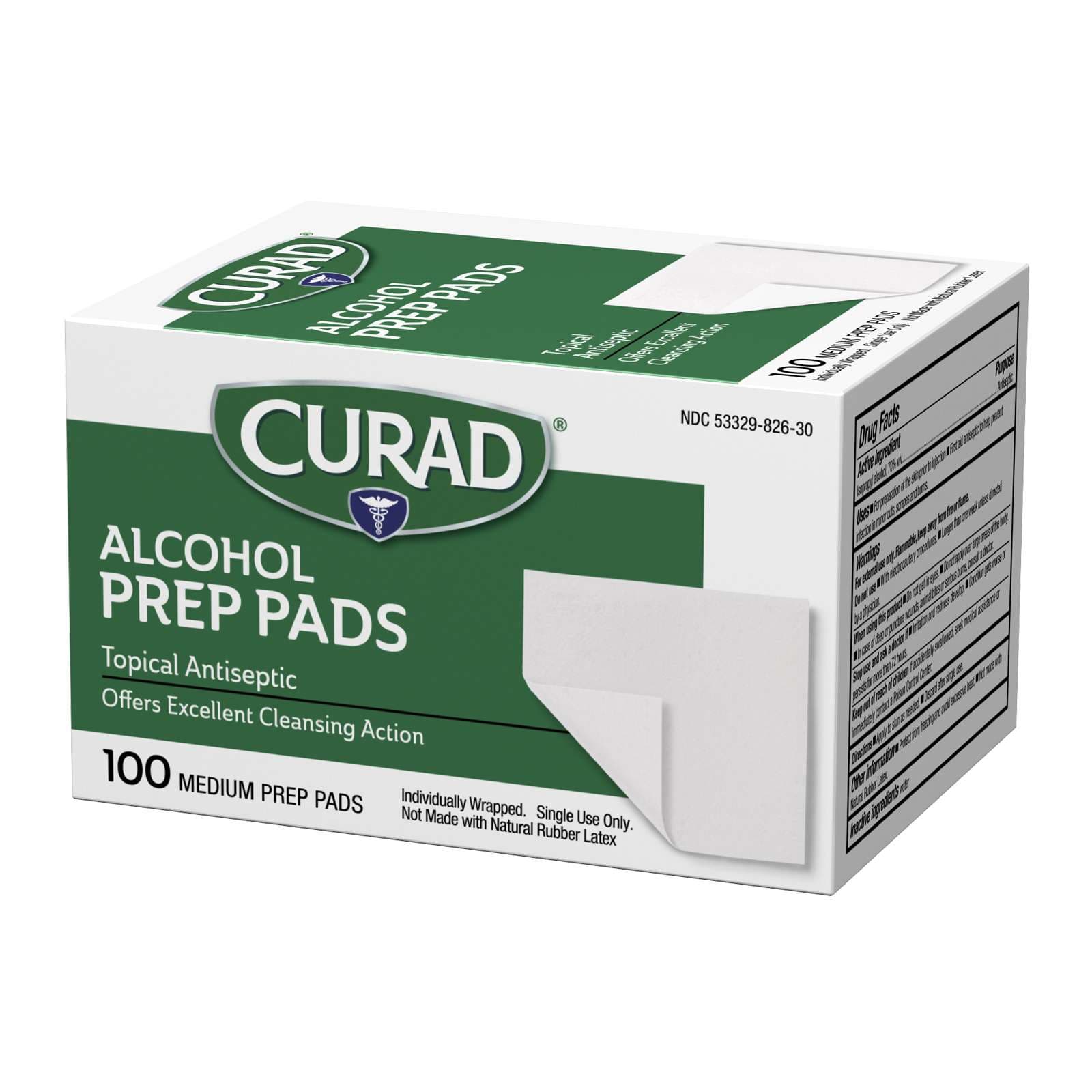 Medline Curad Alcohol Prep Pads for Wound Care, Medium - Box of 100 - Image 3