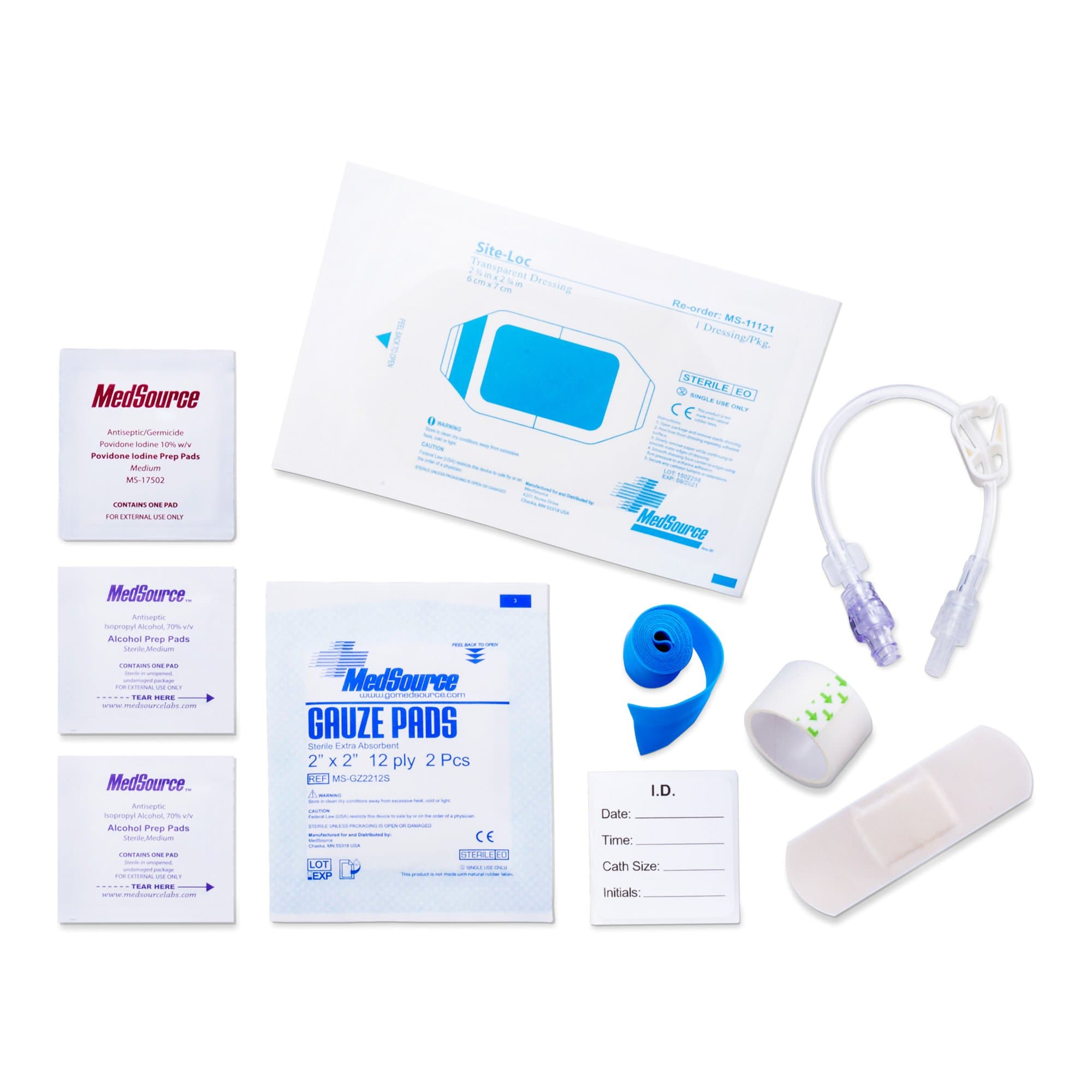 MedSource IV Start Kit with Site-Loc, 8" Extension Set