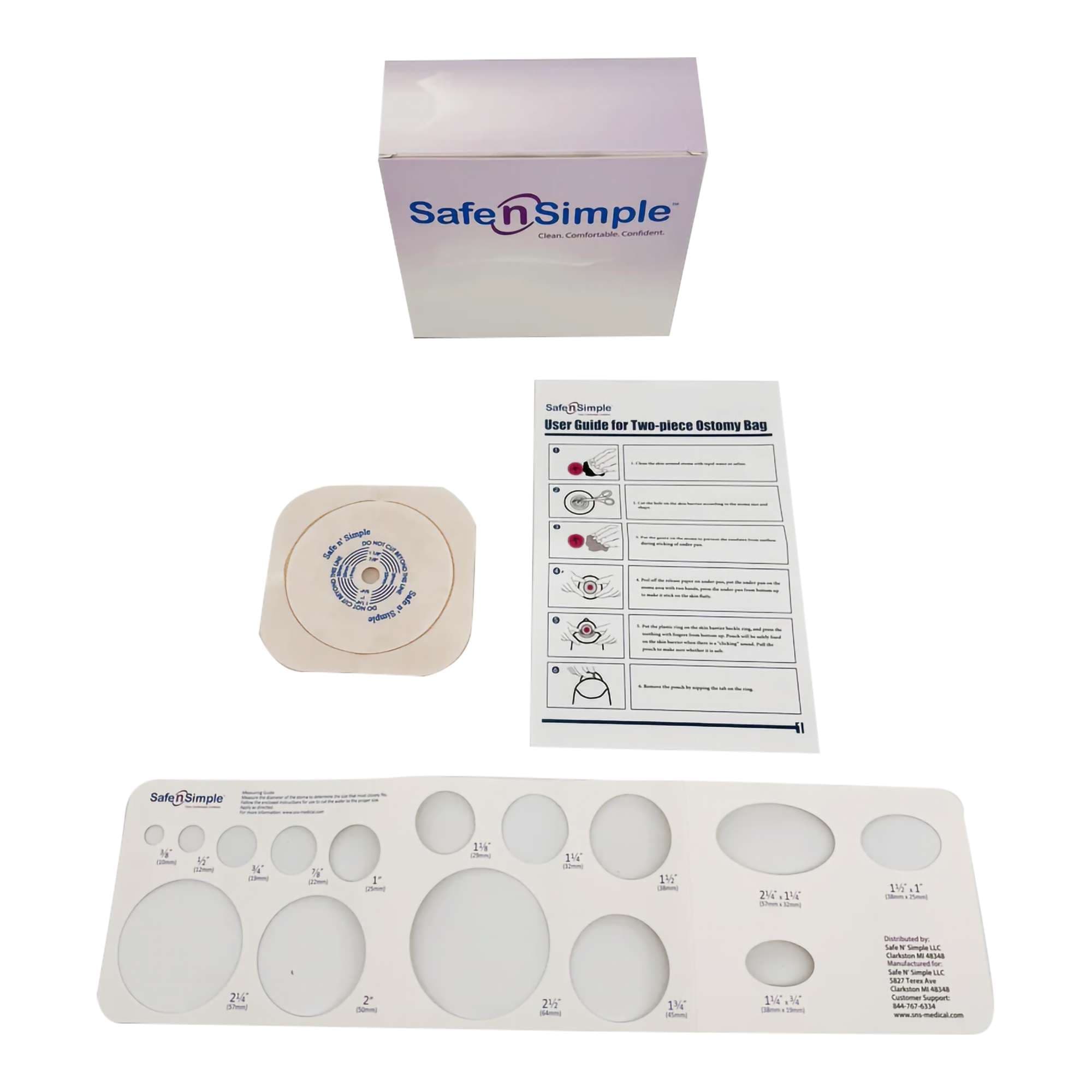 Safe N Simple Beige Ostomy Barrier, Standard Wear