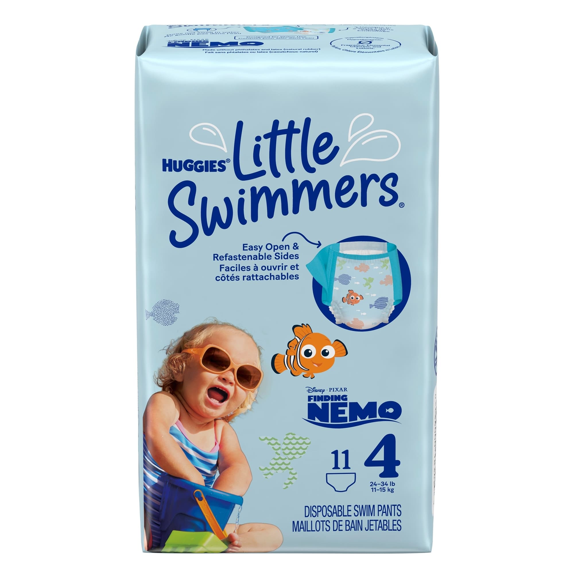 Huggies Little Swimmers Disposable Swim Pants, Size 4 - Package of 11 - Image 1