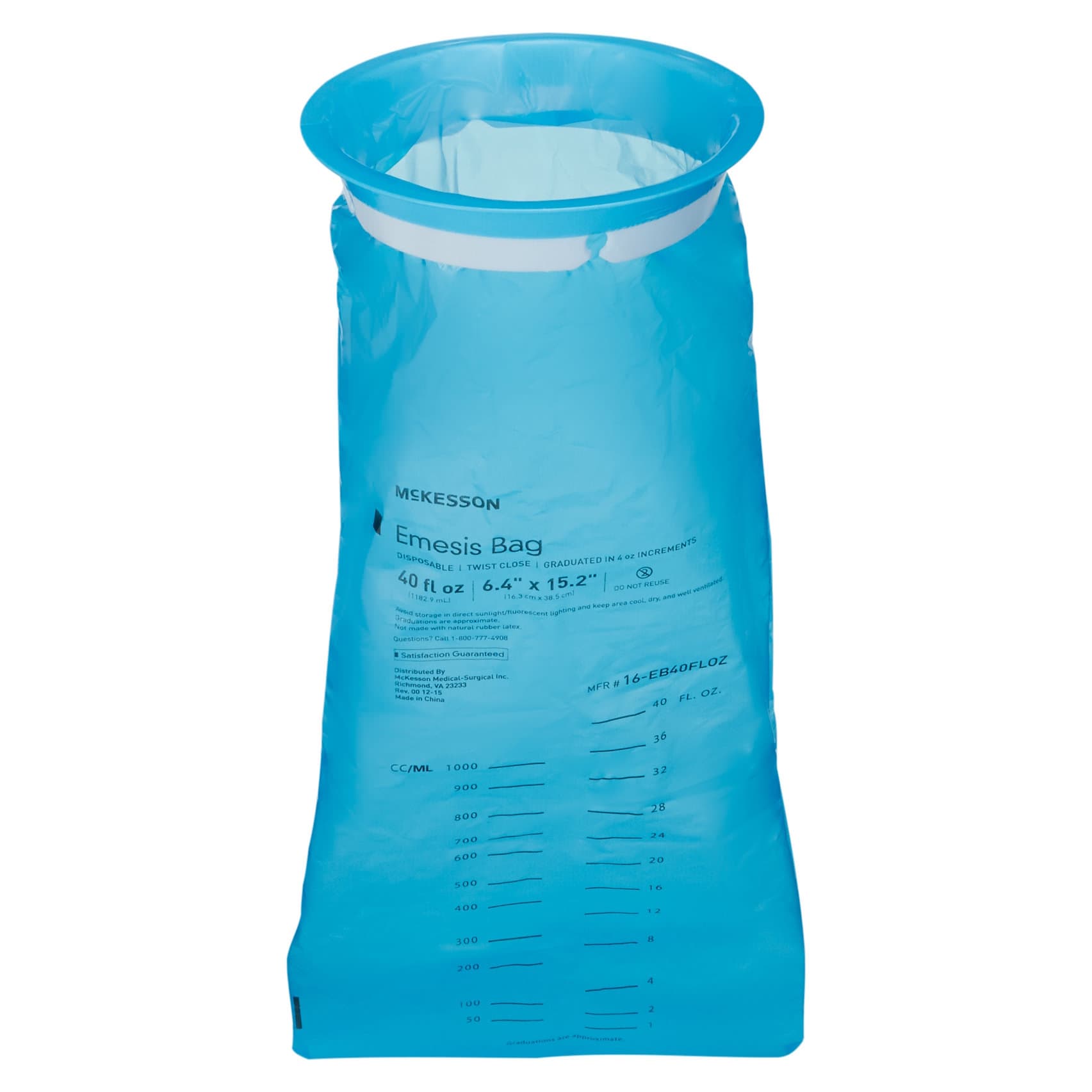 McKesson Emesis Bag Blue, 40 oz. - Image 3