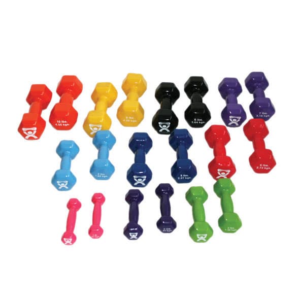 CanDo vinyl coated dumbbell, set of 10 piece