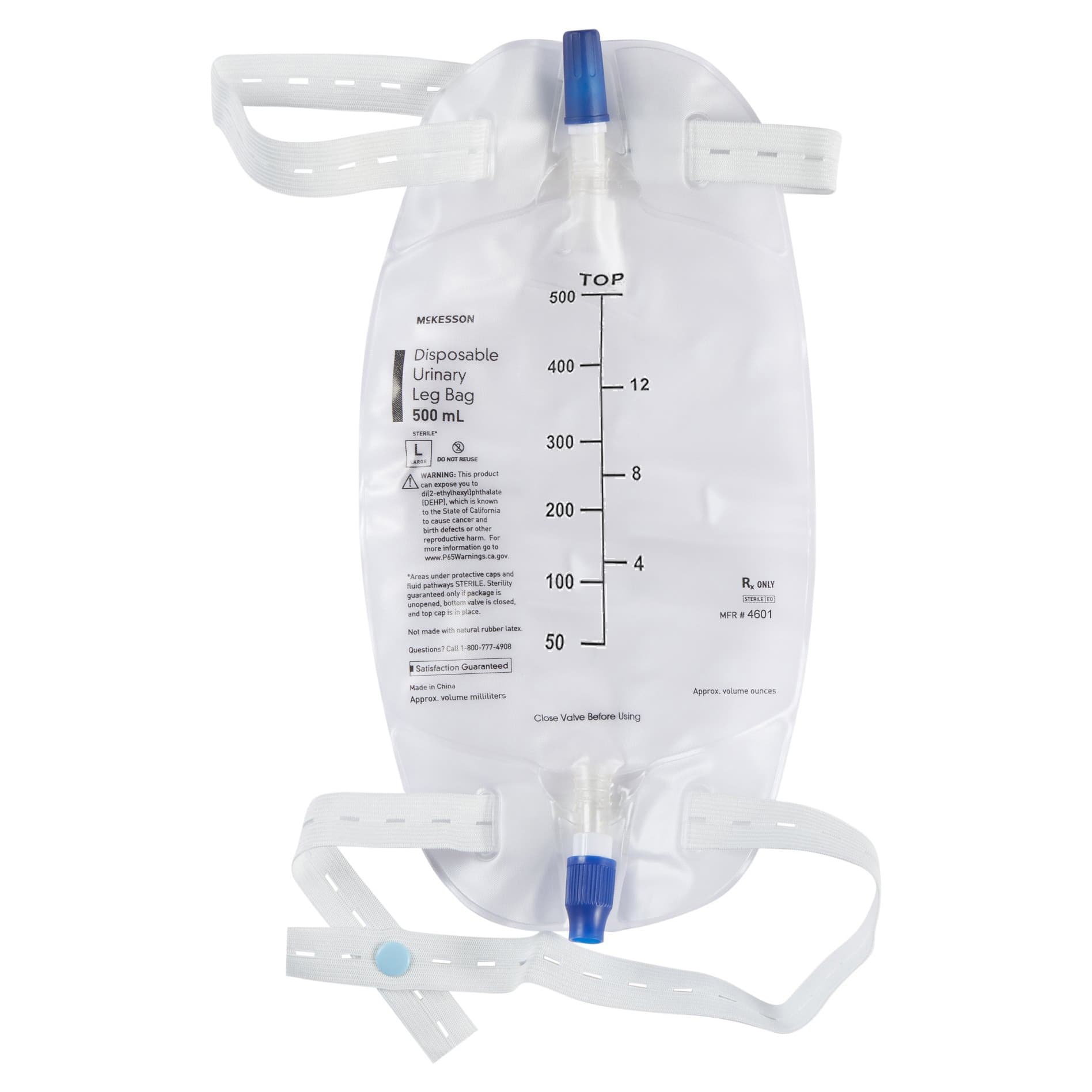 McKesson Disposable Urinary Leg Bag with Anti-Reflux Valve - Image 1