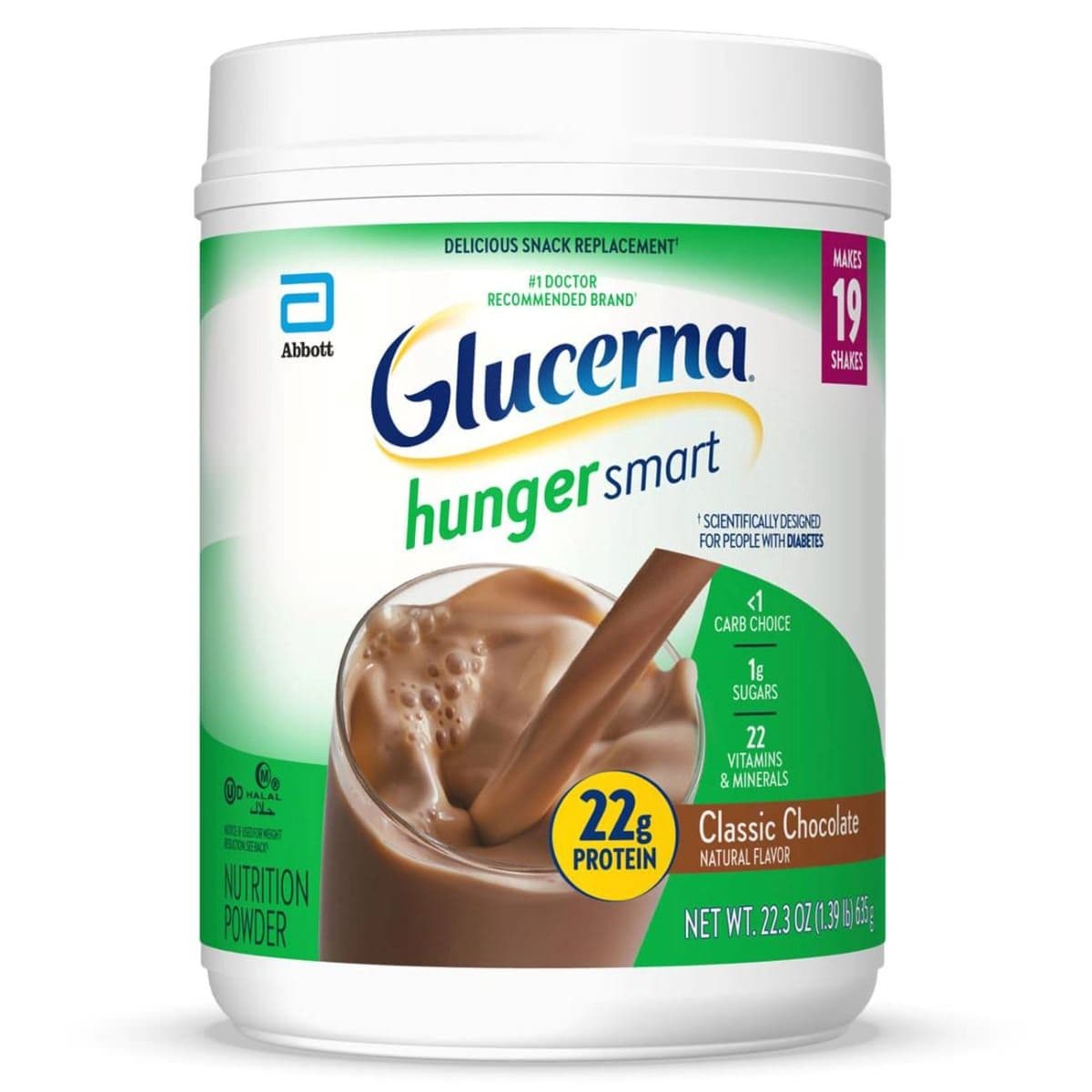 Glucerna Hunger Smart Oral Supplement, Rich Chocolate, 22.3 oz - Case of 2 - Image 1