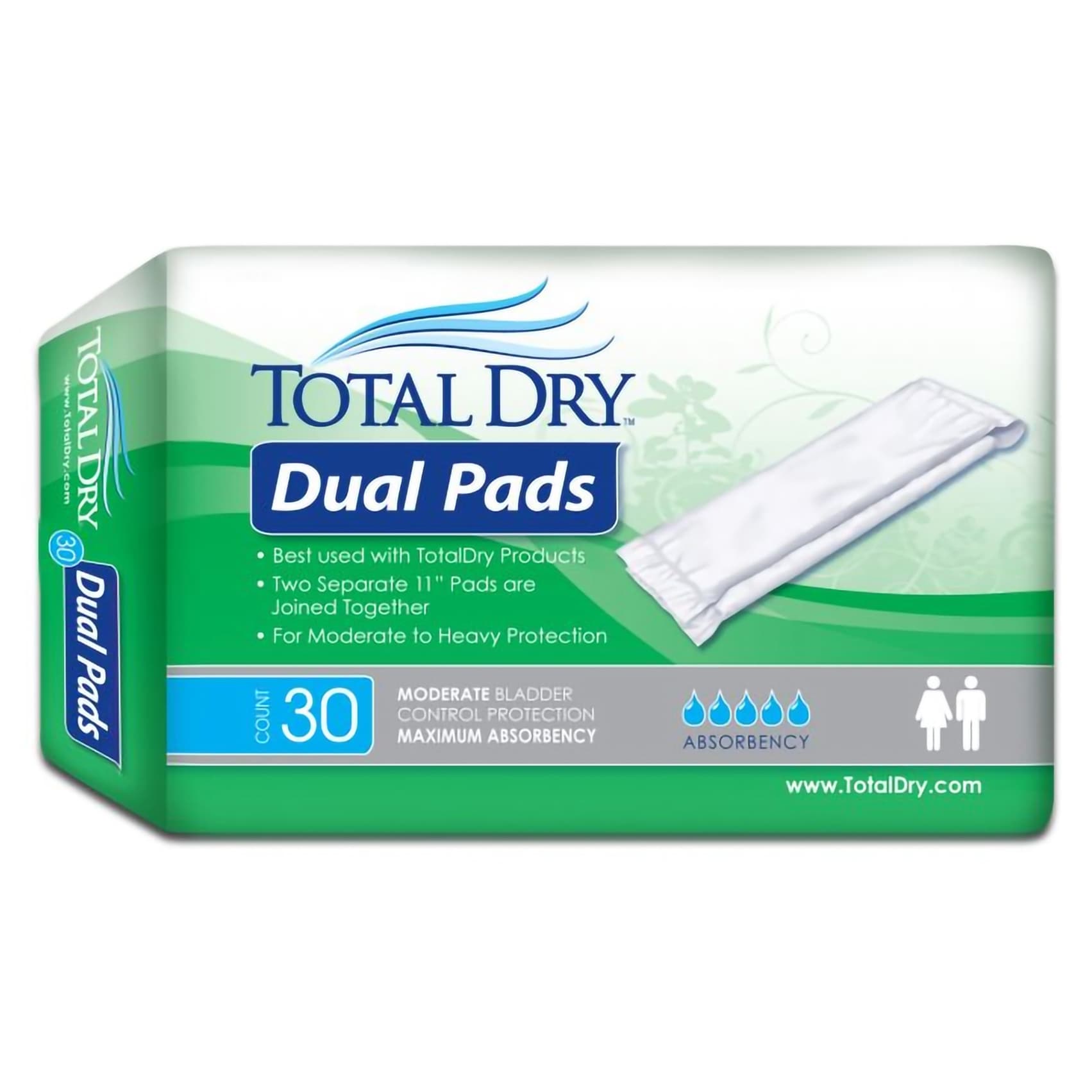 Total Dry Unisex Dual Incontinence Pads - Image 1