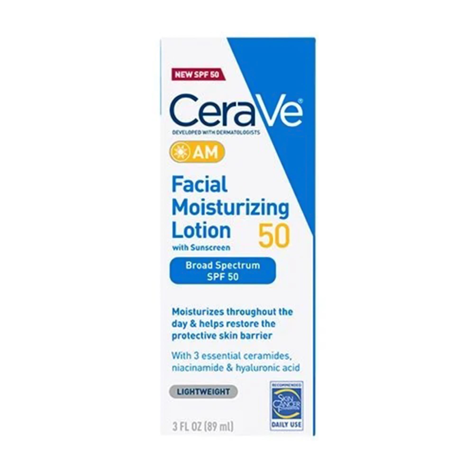 CeraVe Facial Moisturizing Lotion with Sunscreen 50 SPF, 3 oz -1 Each