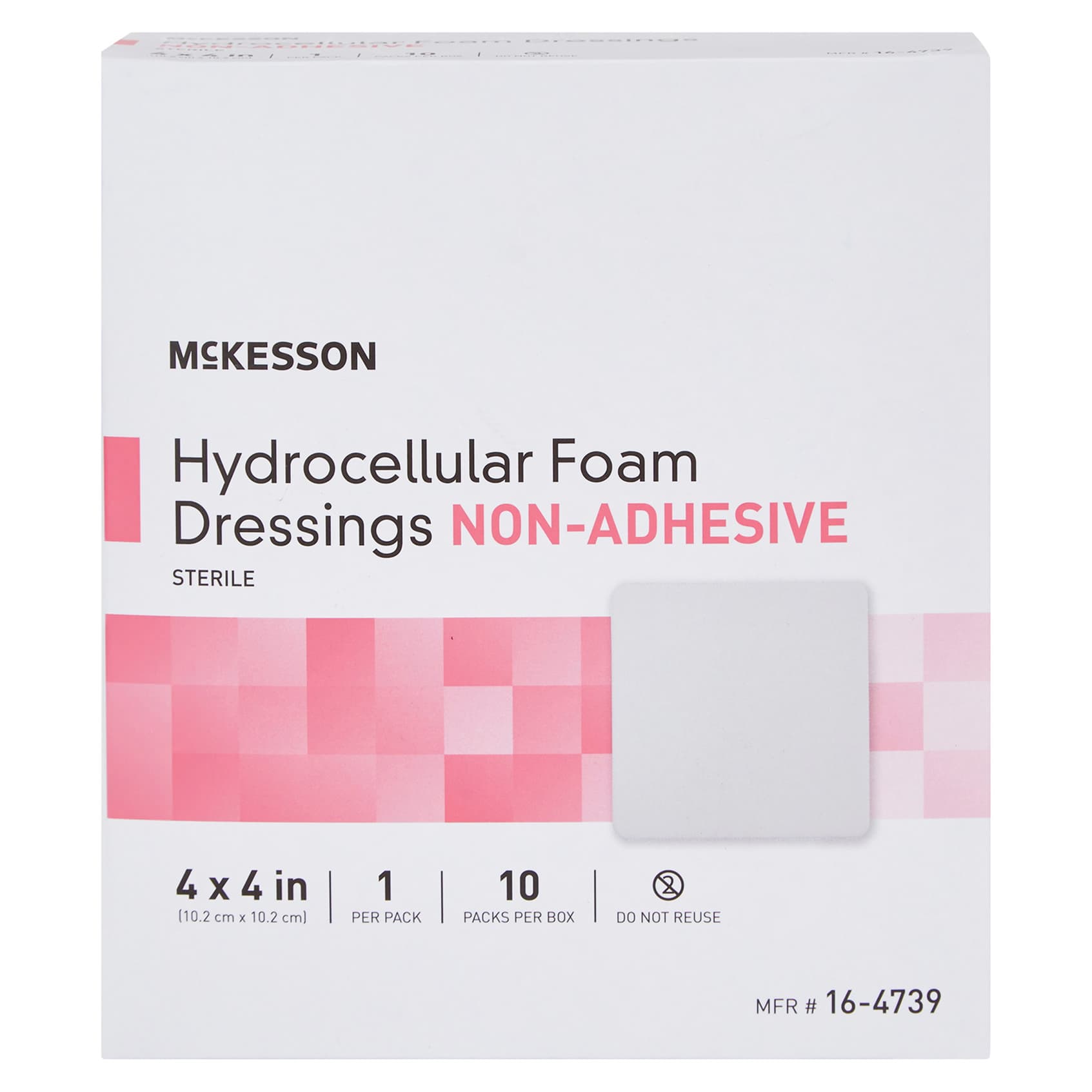 McKesson Foam Dressing Film Backing White 4 x 4 Inch 4 x 4 Inch Pad - Image 2