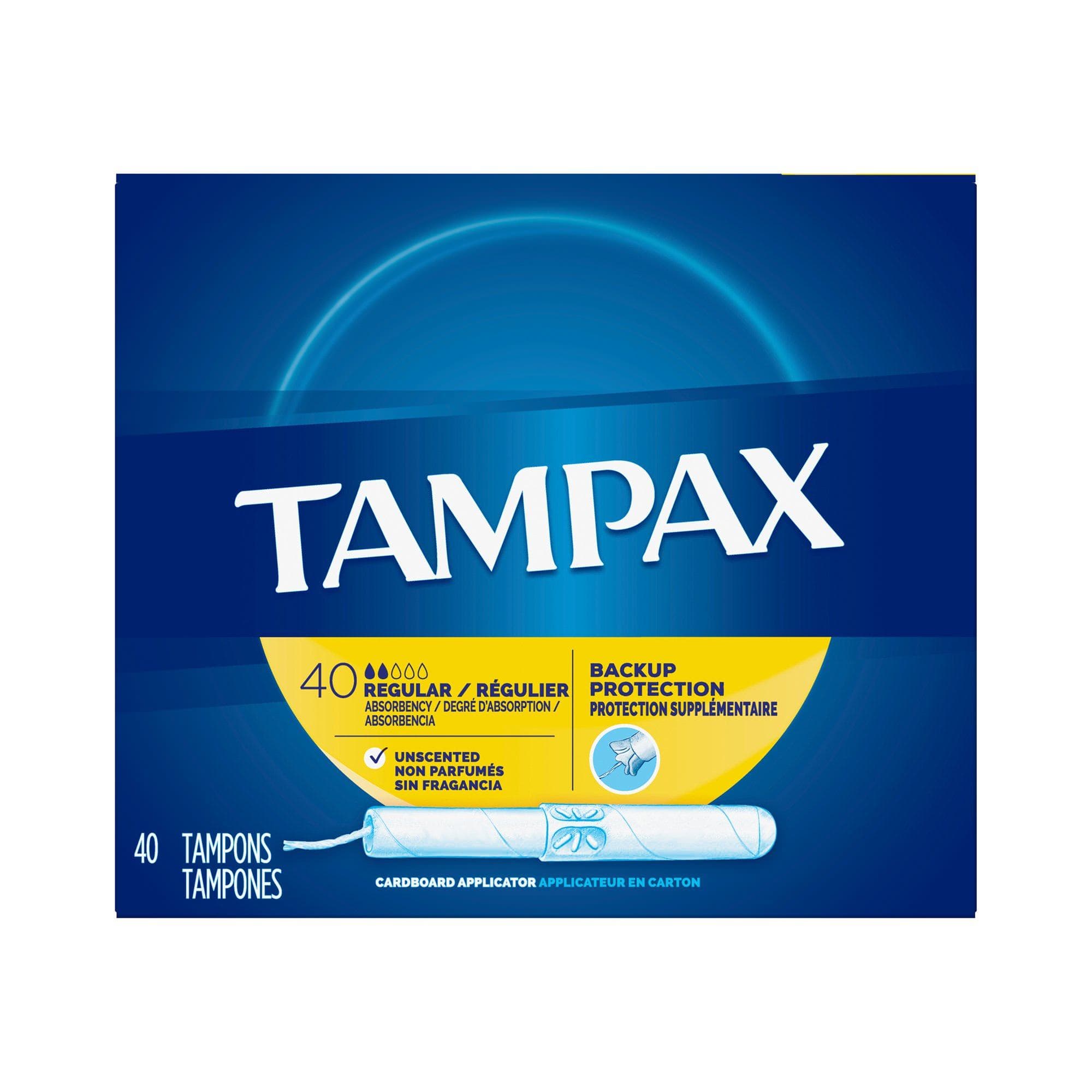 Tampon Tampax Regular Absorbency Cardboard Applicator - Box of 40 - Image 2