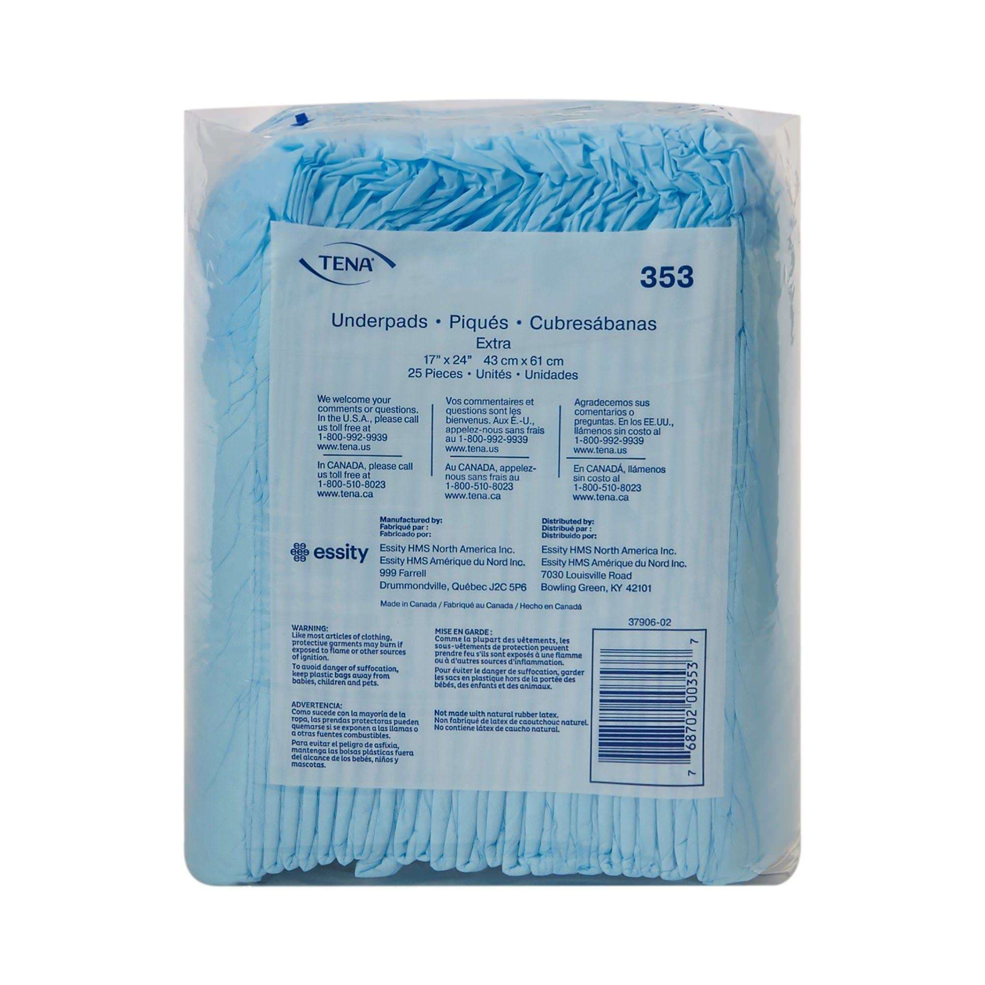 TENA Extra Protection Absorbent Underpad, 17" x 24" - Case of 300 - Image 1