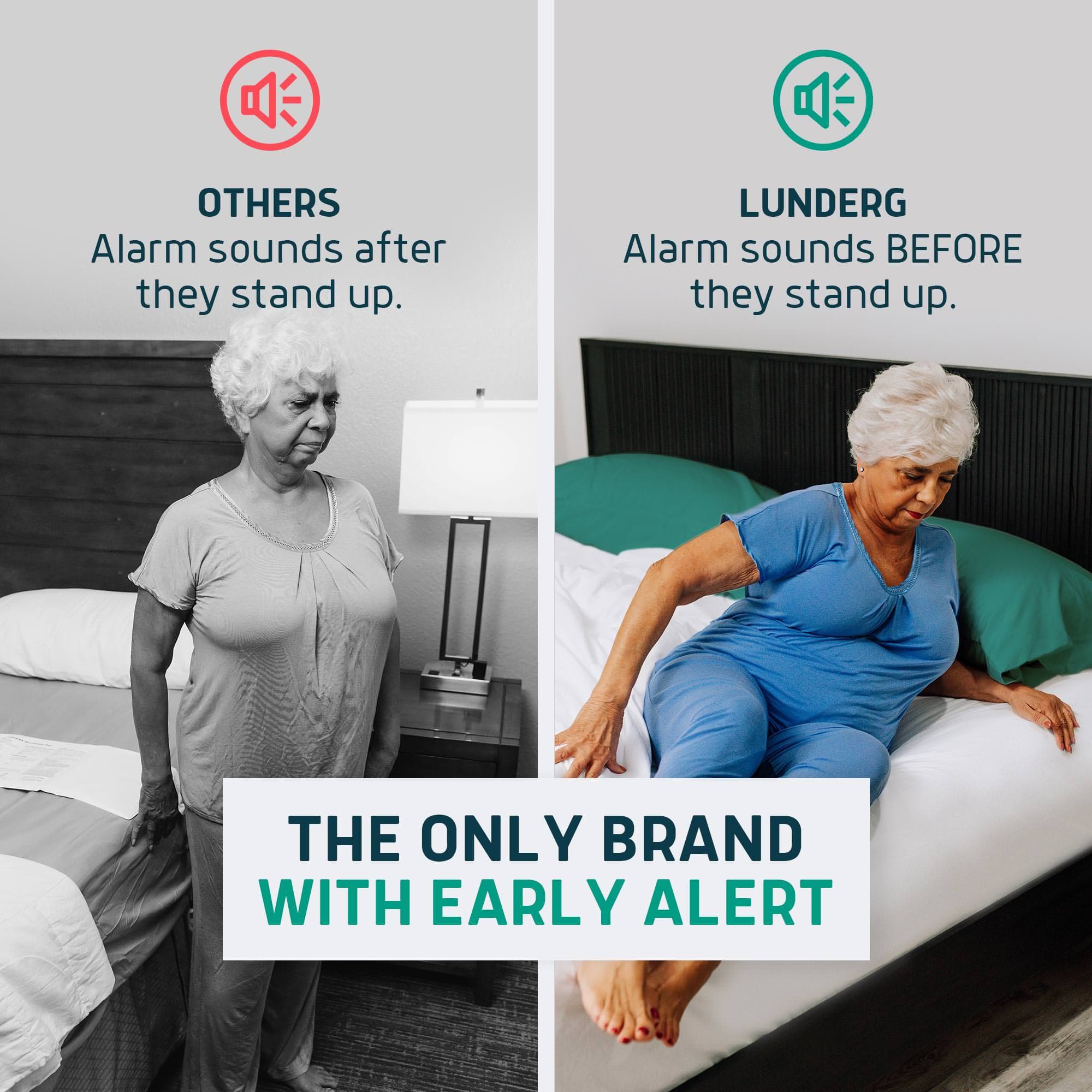 Lunderg Bed Alarm System for Elders with Wireless Sensor Pad and Monitor, Under Mattress - Image 4