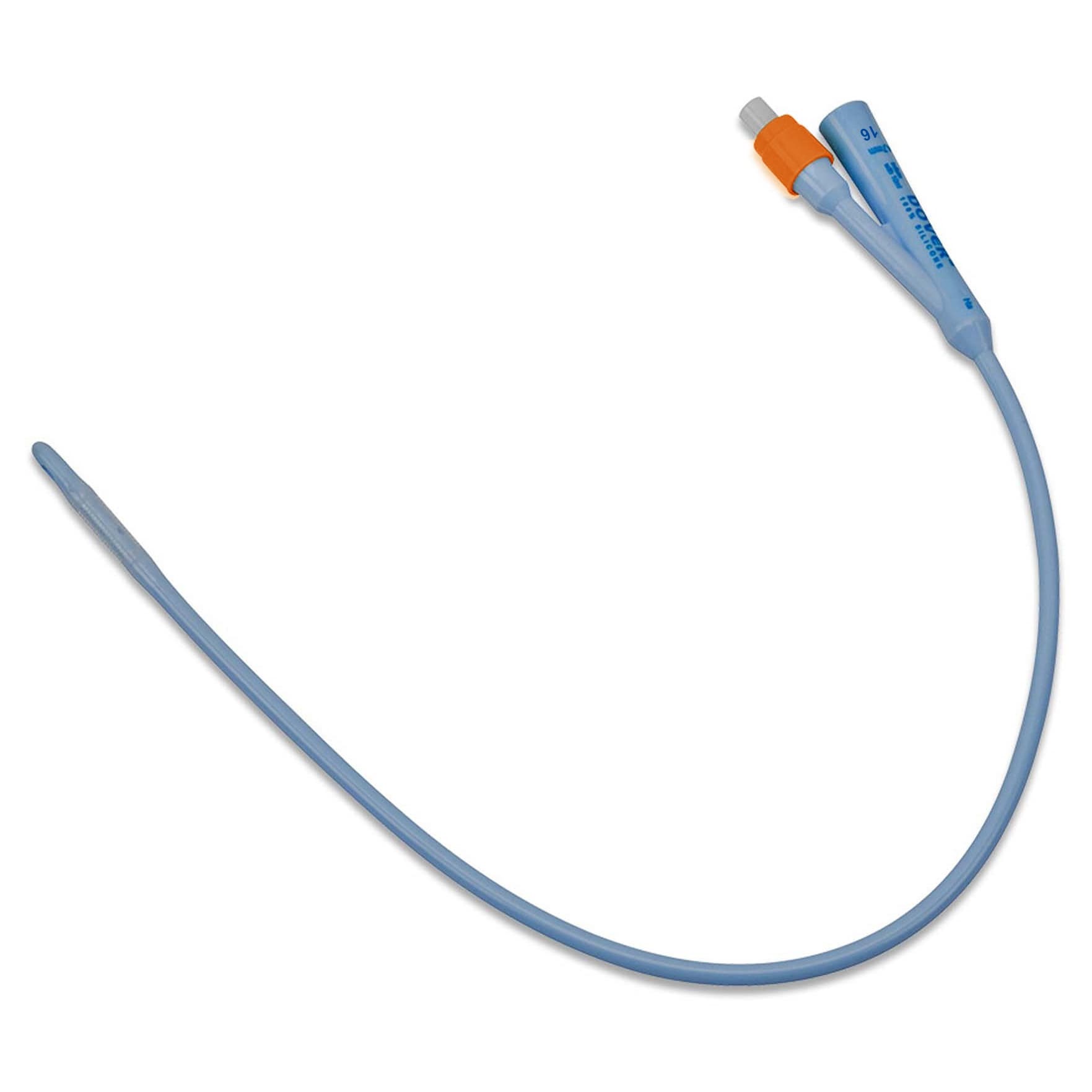 Kendall Dover 2-Way Silicone Foley Catheter, 16 Inch, 30cc Balloon Capacity