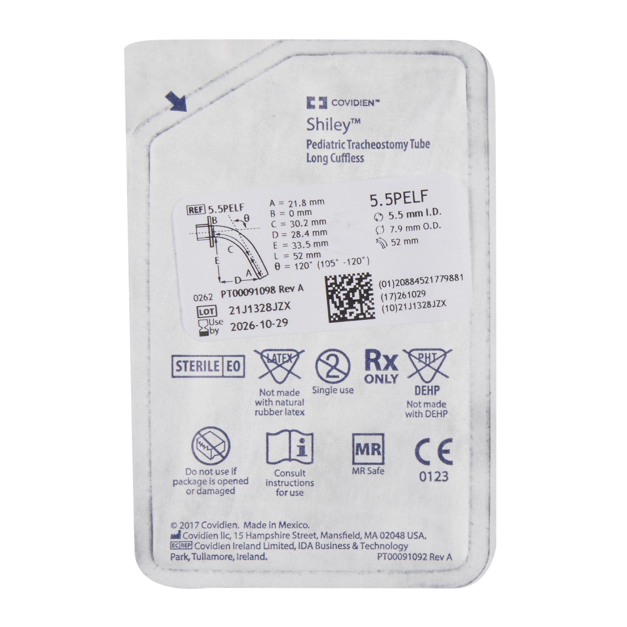 Shiley Extra-Long Pediatric Uncuffed Tracheostomy Tube - Image 4