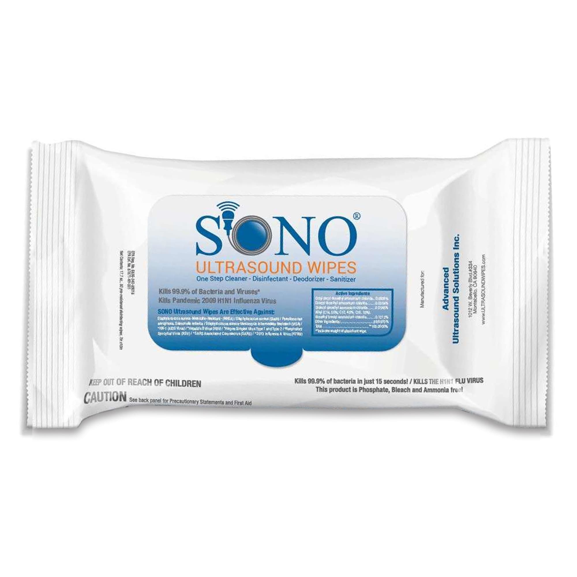 Sono Ultrasound Surface Disinfectant Cleaner Wipes - Image 1