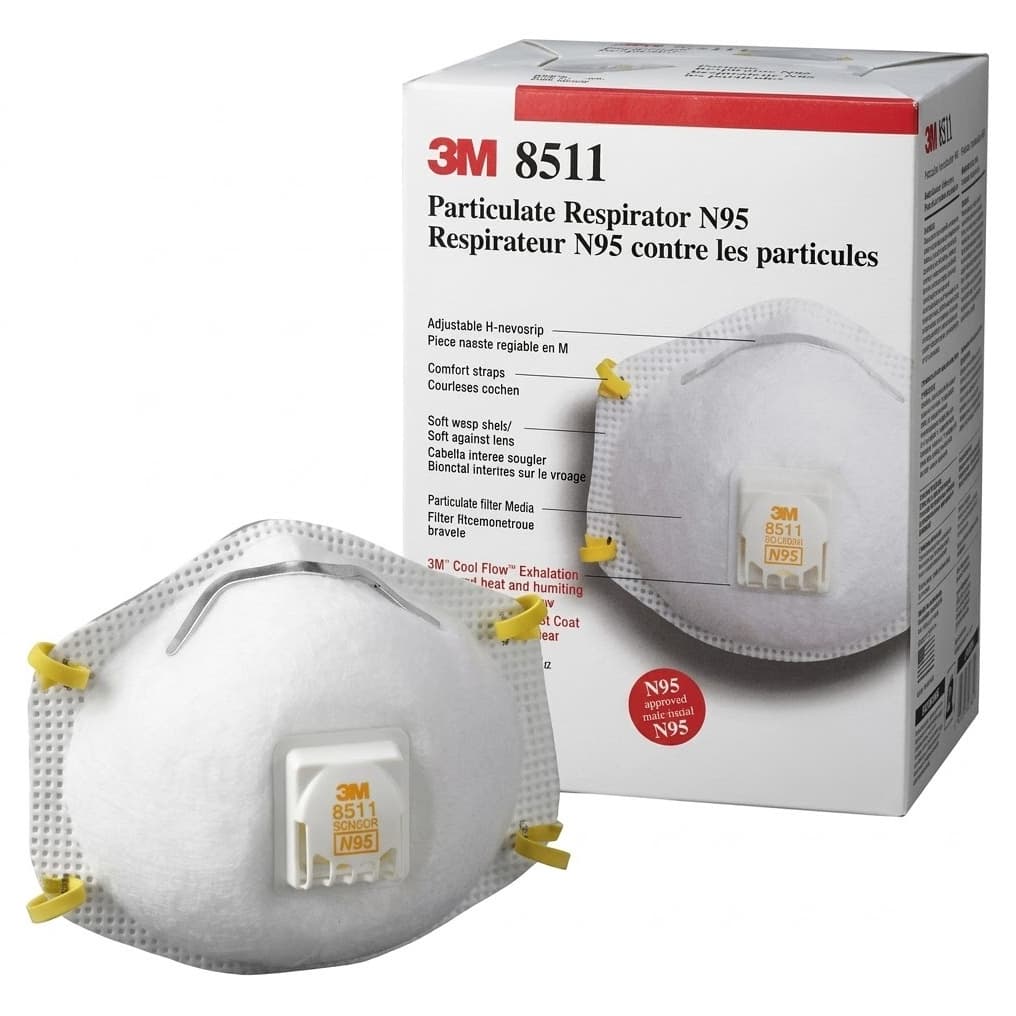 3M Particulate N95 Respirator Mask, Standard - Box of 10