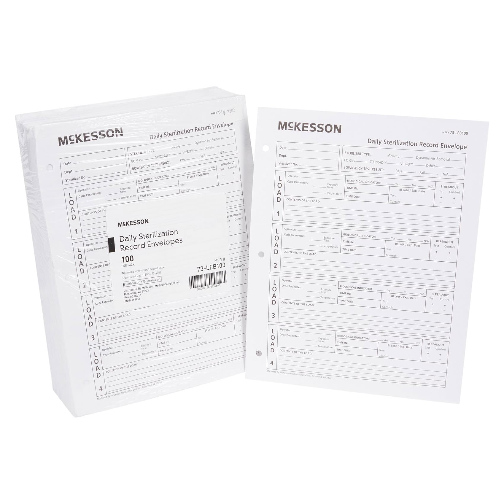McKesson Sterilization Record Envelope White 8-1/2 x 11 Inch - Package of 100 - Image 1
