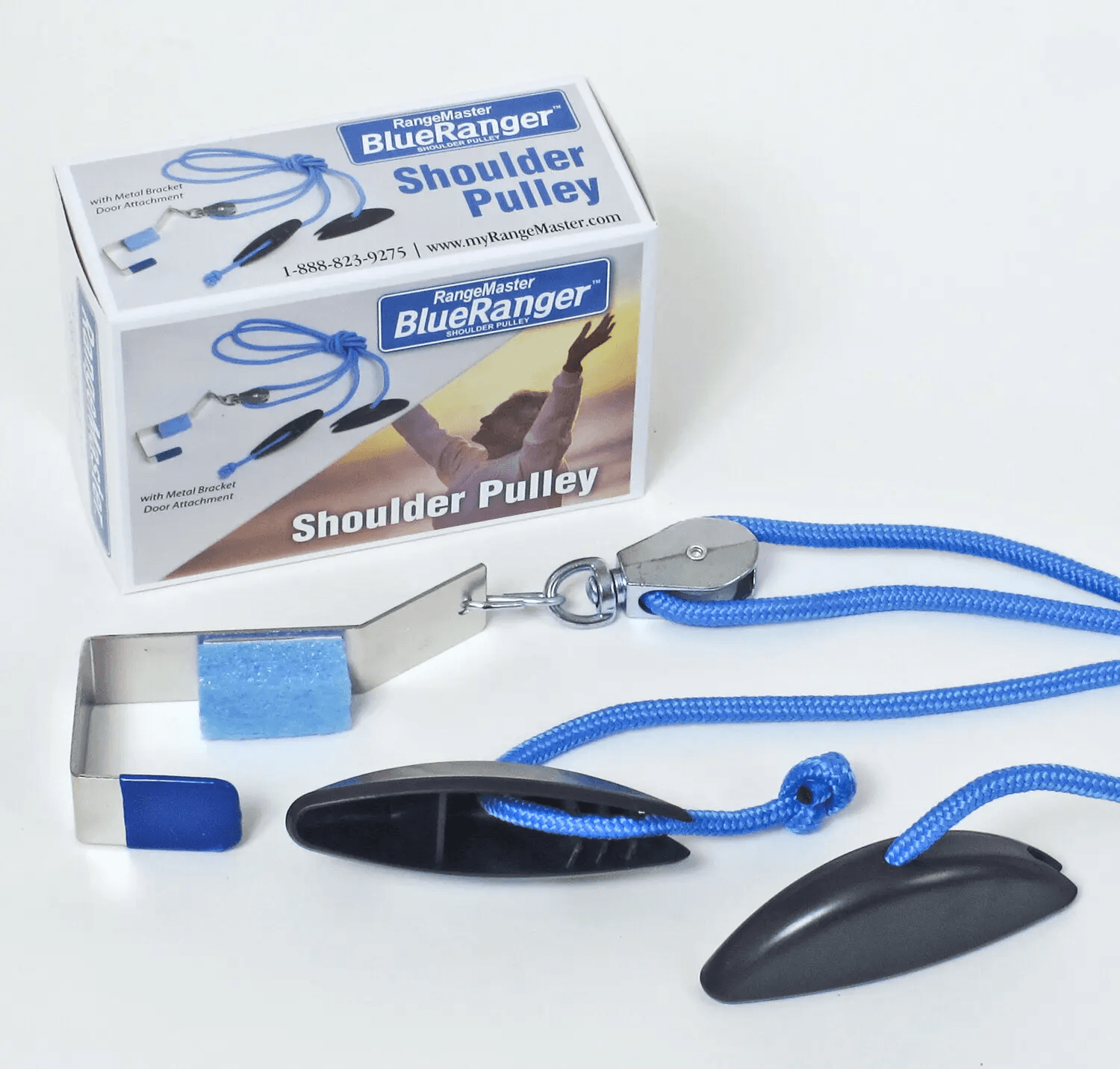 BlueRanger Shoulder Pulley Exerciser with Metal Door Bracket