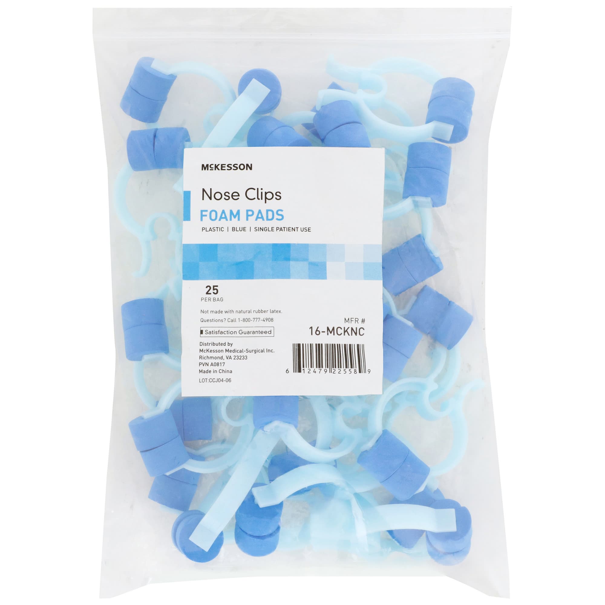 McKesson Foam Disposable Nose Clip, Blue Plastic For Spirometer - Image 1