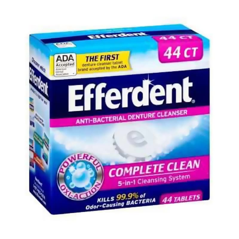 Efferdent Antibacterial Denture Cleaner Tablet - Box of 44 - Image 1