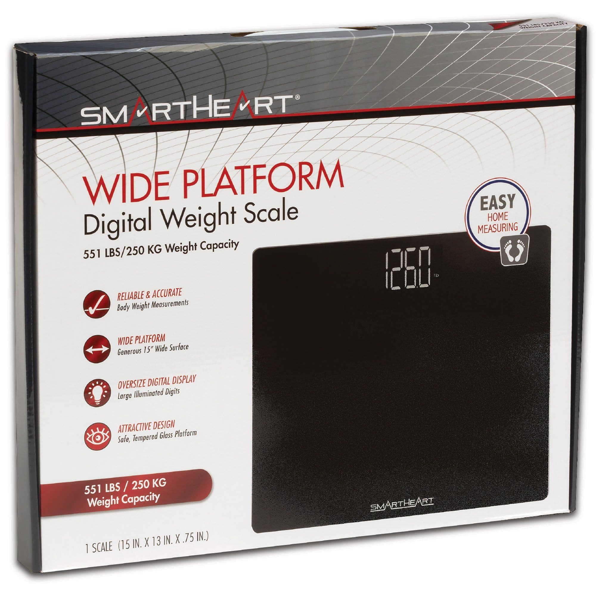 Veridian Wide Platform Digital Floor Scale - 438 lb / 199 kg Capacity