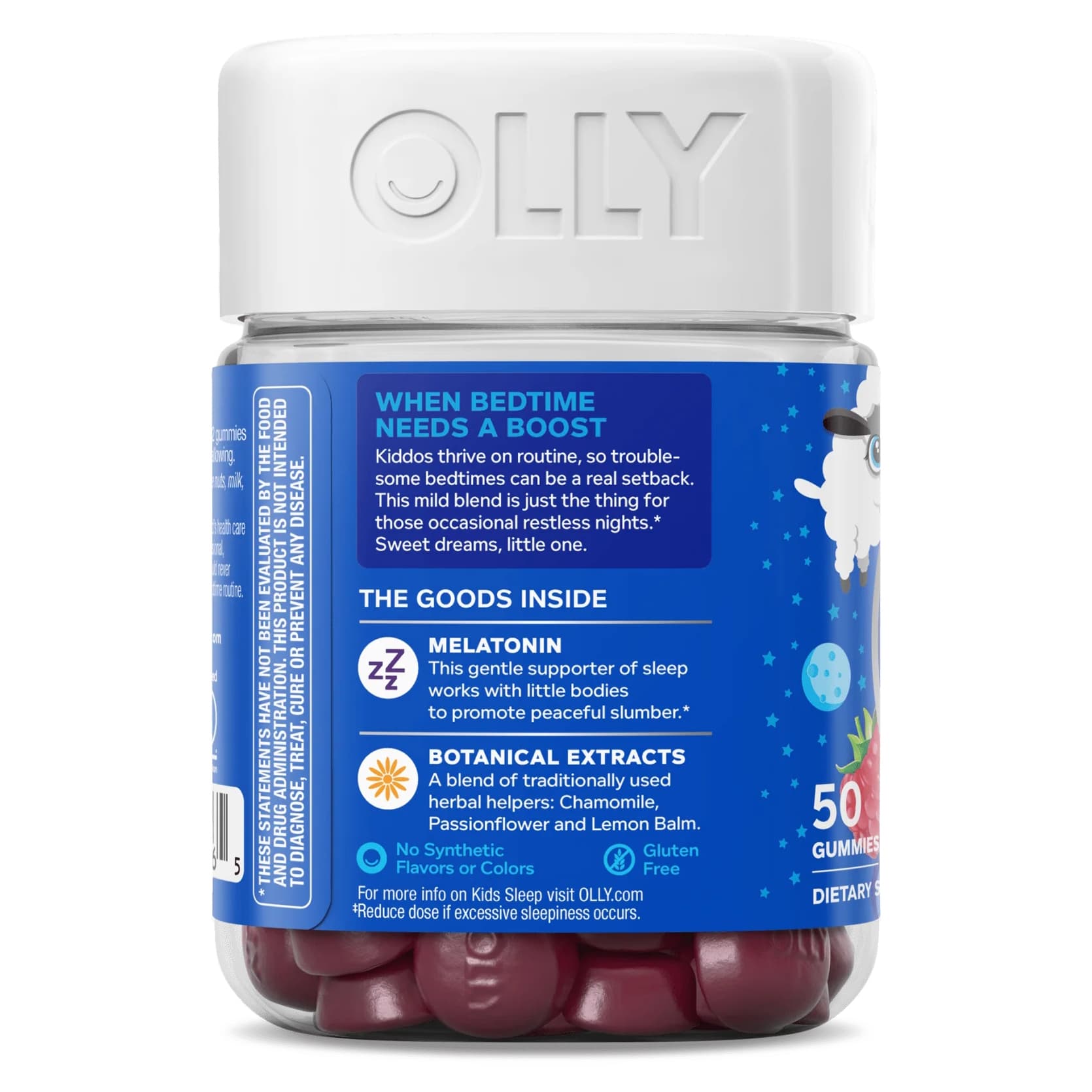 OLLY Kids Sleep L-Theanine, Melatonin and Botanicals Supplement Gummies - Bottle of 50 - Image 4