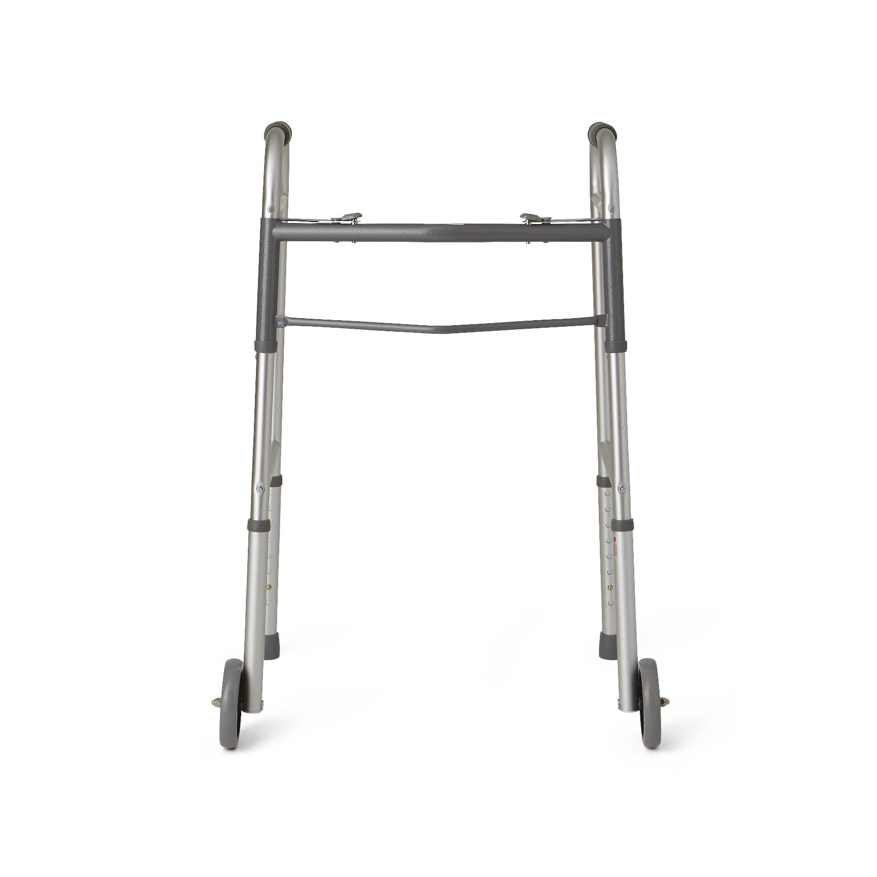Medline Guardian Two-Button Folding Walker with Wheels - Image 2