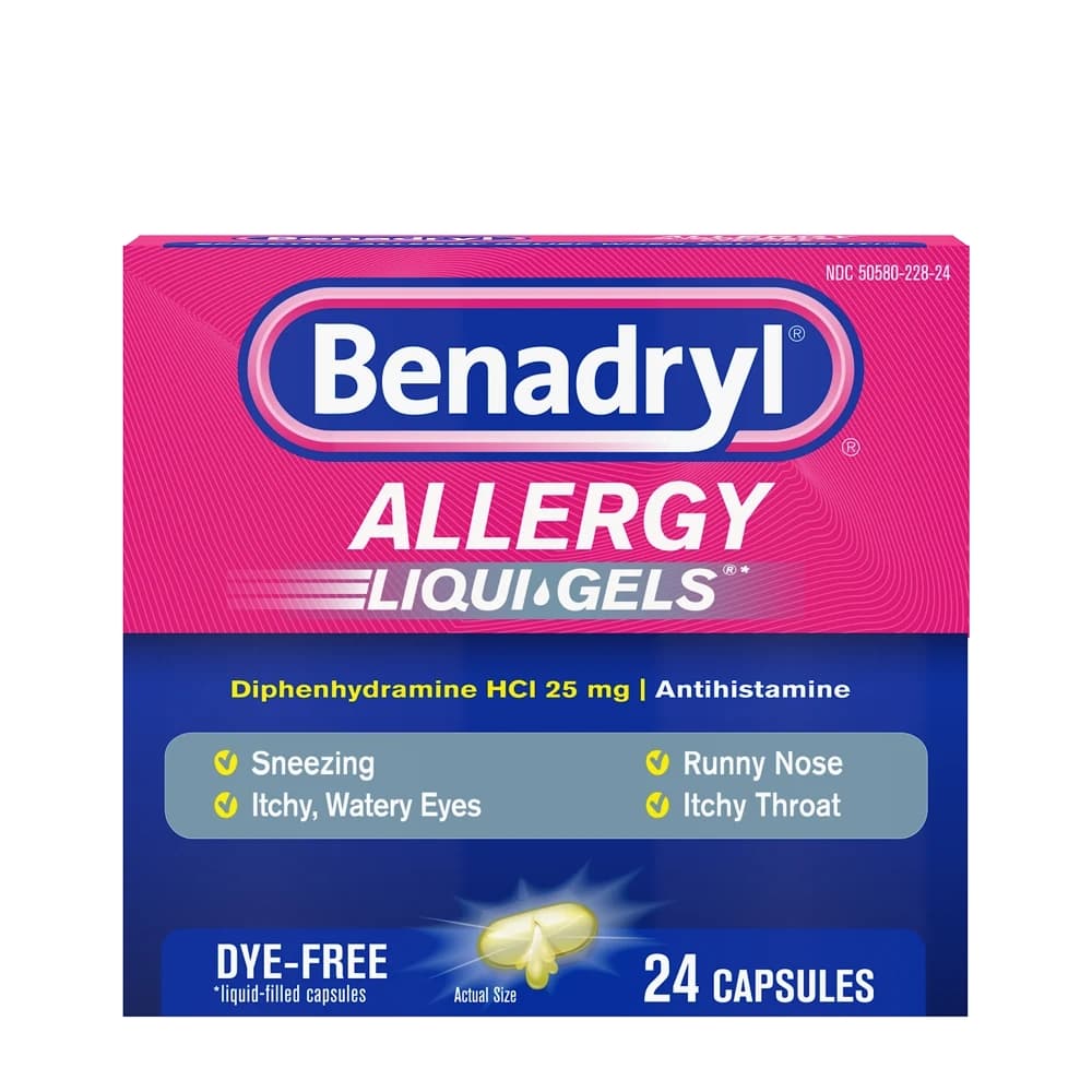 Benadryl Allergy Antihistamine Liqui-Gels - Box of 24