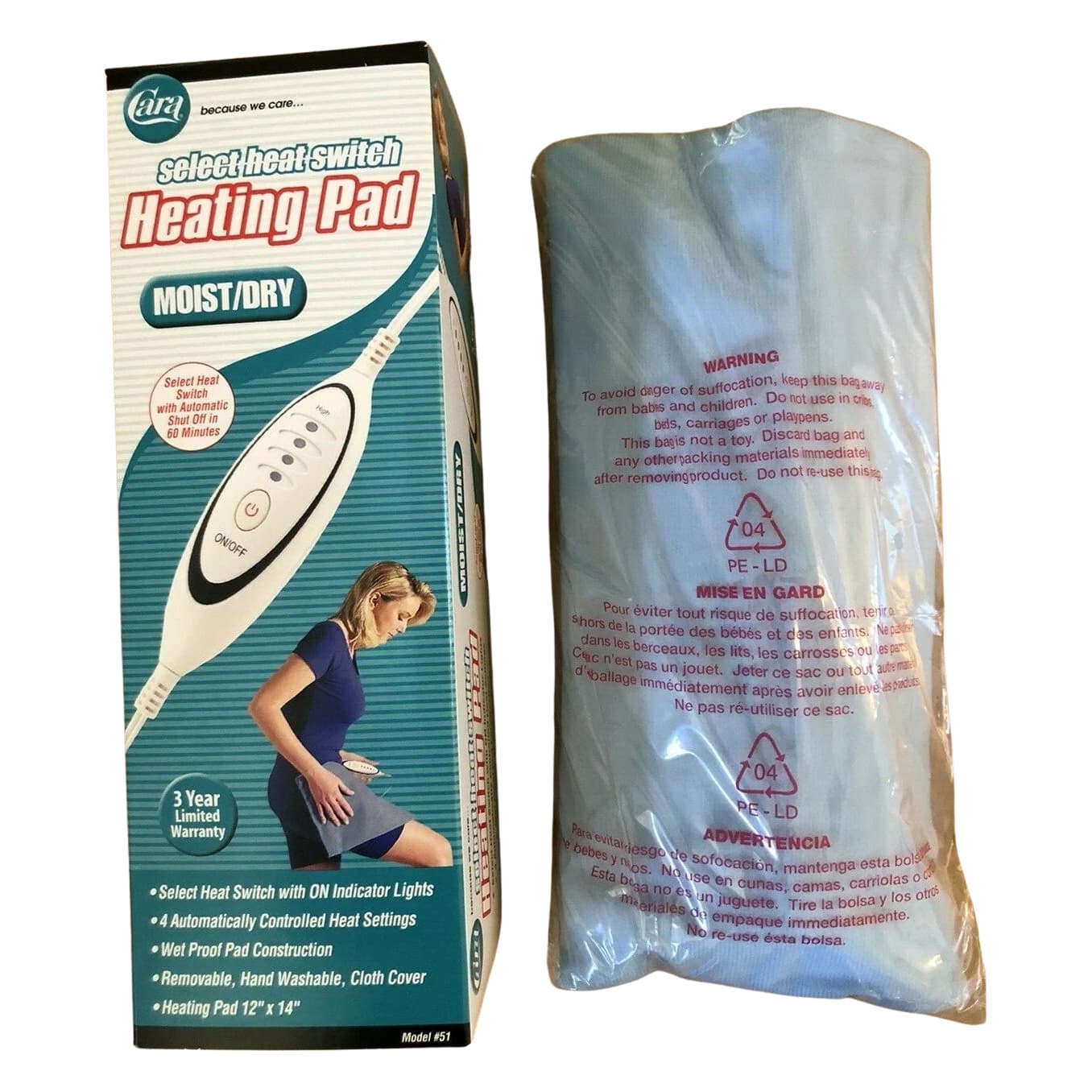 Cara Economy Heating Pad Moist, 12 x 14 Inch - Each