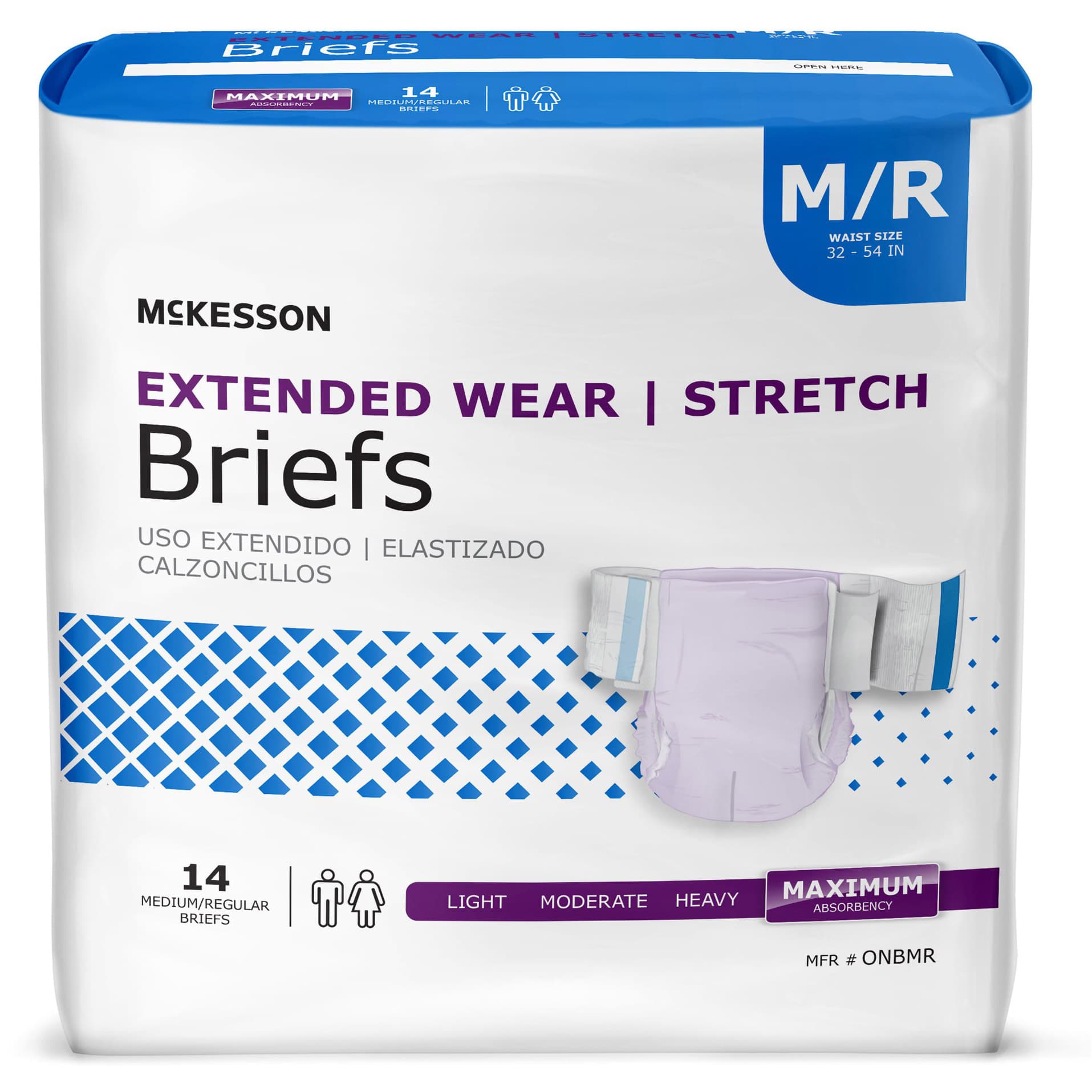McKesson Extended Wear Stretch Briefs, Medium - Case of 56 - Image 1