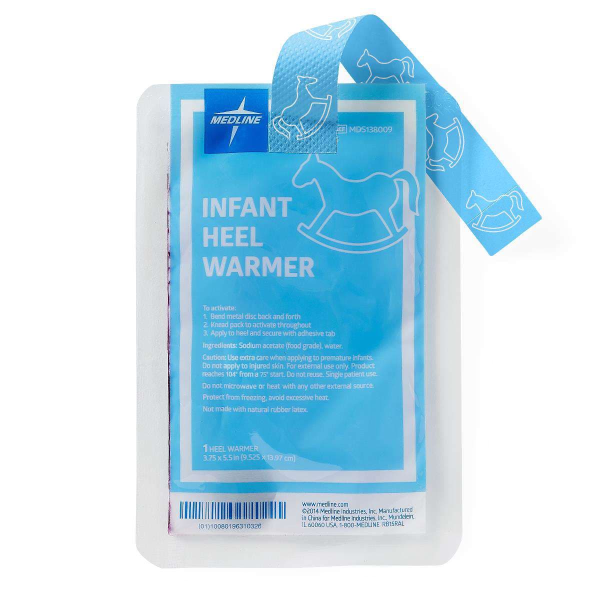 Infant Heel Warmer Gel Pack with Metal Disc and Cloth Strap - Box of 25 - Image 1